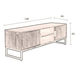 Mangohout Tv-meubel Met Ribbels -BEPUREHOME Winkel dutchbone saroo mangohouten tv meubel met ribbels 10