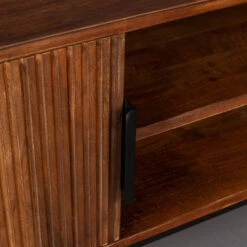 Mangohout Tv-meubel Met Ribbels -BEPUREHOME Winkel dutchbone saroo mangohouten tv meubel met ribbels 6