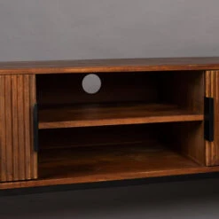 Mangohout Tv-meubel Met Ribbels -BEPUREHOME Winkel dutchbone saroo mangohouten tv meubel met ribbels 7