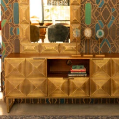 Tv-meubel Mangohout Goud 13 Tv-meubel Mangohout Goud -BEPUREHOME Winkel dutchbone volan mangohouten dressoir met goud 1