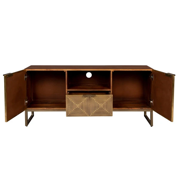 Tv-meubel Mangohout Goud 5 Tv-meubel Mangohout Goud - Afbeelding 3