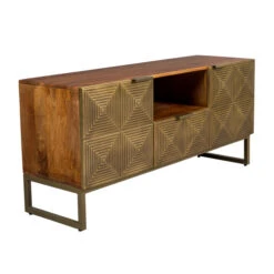 Tv-meubel Mangohout Goud 15 Tv-meubel Mangohout Goud -BEPUREHOME Winkel dutchbone volan mangohouten dressoir met goud 4