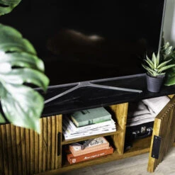 Retro Tv-meubel Mangohout Marmer 125 Cm -BEPUREHOME Winkel eleonora carter retro tv meubel mangohout 125 cm 02