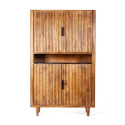 Retro Wandkast Van Mangohout -BEPUREHOME Winkel eleonora carter retro wandkast van mangohout 01