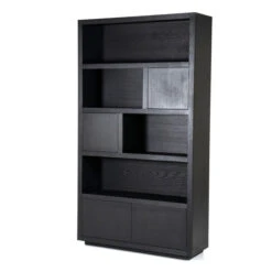 Hoge Kast Zwart Eiken 120 Cm -BEPUREHOME Winkel eleonora helsinki hoge kast zwart eiken 120 cm 02