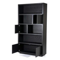 Hoge Kast Zwart Eiken 120 Cm -BEPUREHOME Winkel eleonora helsinki hoge kast zwart eiken 120 cm 04