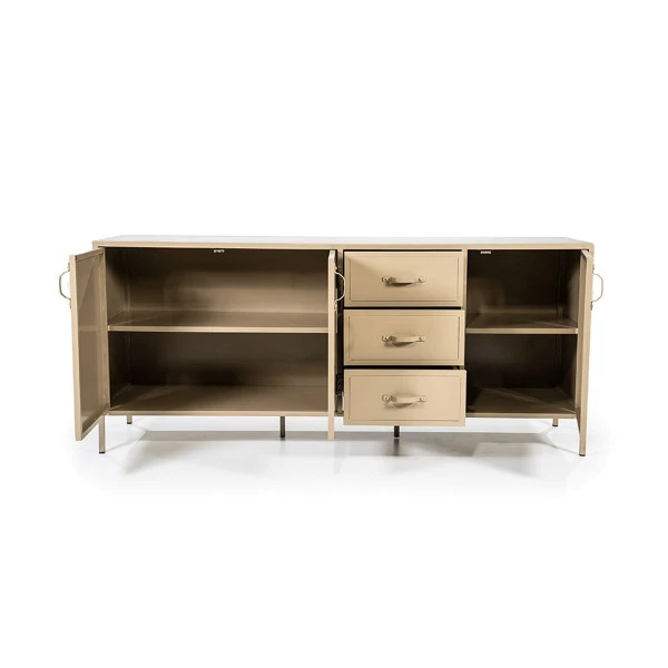 Zandkleur Dressoir Metaal 5 Zandkleur Dressoir Metaal - Afbeelding 3