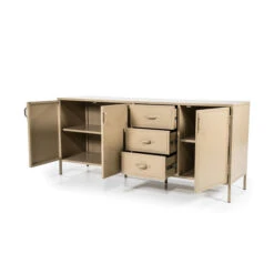 Zandkleur Dressoir Metaal 13 Zandkleur Dressoir Metaal -BEPUREHOME Winkel eleonora industrial zandkleur dressoir metaal 07