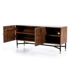 Tv-meubel Mangohout Met Houtsnijwerk -BEPUREHOME Winkel eleonora isa tv meubel mangohout met houtsnijwerk 04