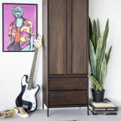 Smalle Kast Donker Mango Hout -BEPUREHOME Winkel eleonora jimmy smalle kast donker mango hout 02