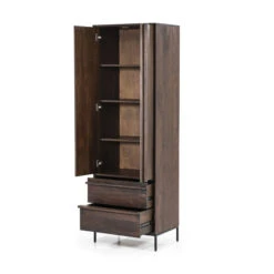 Smalle Kast Donker Mango Hout -BEPUREHOME Winkel eleonora jimmy smalle kast donker mango hout 08