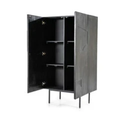 Zwarte Wandkast Mangohout -BEPUREHOME Winkel eleonora maya zwarte wandkast mangohout 01