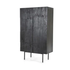 Zwarte Wandkast Mangohout -BEPUREHOME Winkel eleonora maya zwarte wandkast mangohout 02