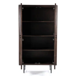 Donkerbruine Kast Met Houten Latjes -BEPUREHOME Winkel eleonora remi donkerbruine kast met houten latjes 03