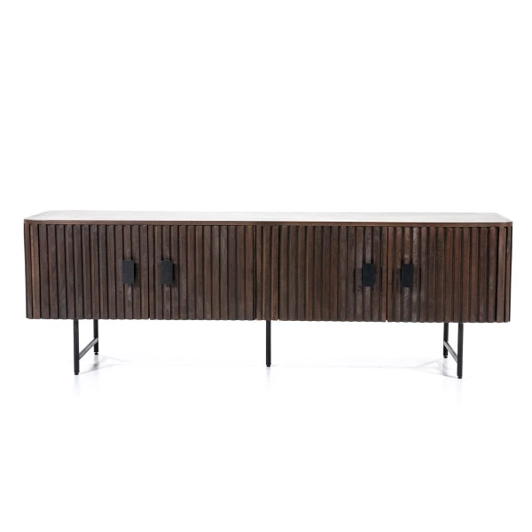 Tv-meubel Ronde Hoeken Donkerbruin 4 Tv-meubel Ronde Hoeken Donkerbruin - Afbeelding 2