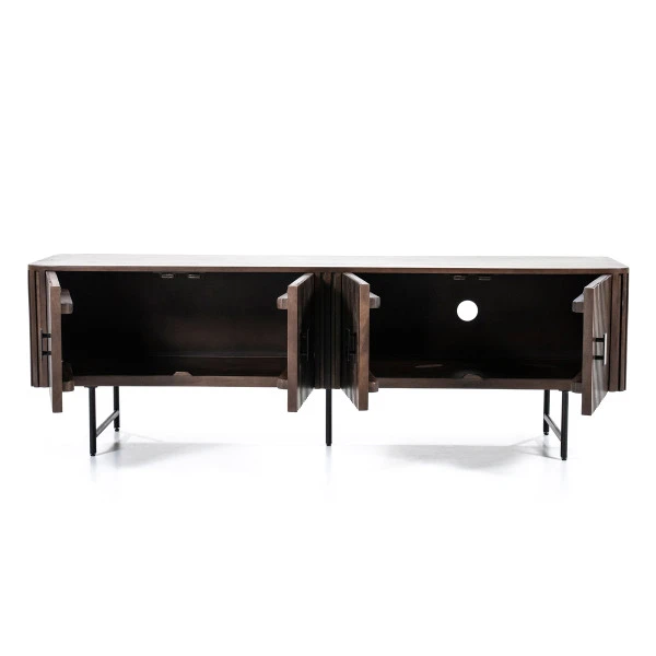 Tv-meubel Ronde Hoeken Donkerbruin 6 Tv-meubel Ronde Hoeken Donkerbruin - Afbeelding 4