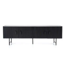 Zwart Tv-meubel Ronde Hoeken -BEPUREHOME Winkel eleonora remi zwart tv meubel ronde hoeken 01