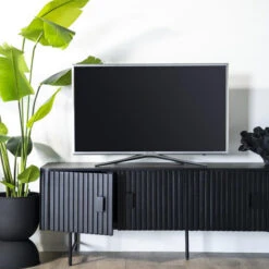 Zwart Tv-meubel Ronde Hoeken -BEPUREHOME Winkel eleonora remi zwart tv meubel ronde hoeken 02