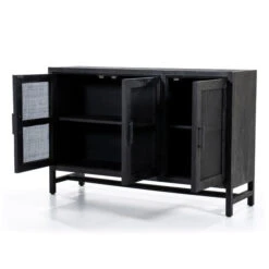 Zwart Dressoir Met Rotan Webbing -BEPUREHOME Winkel eleonora vic zwart dressoir met rotan webbing 04