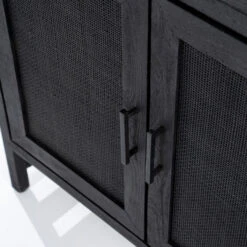Zwart Dressoir Met Rotan Webbing -BEPUREHOME Winkel eleonora vic zwart dressoir met rotan webbing 05