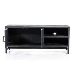 Zwart Tv-meubel Met Rotan Webbing -BEPUREHOME Winkel eleonora vic zwart tv meubel met rotan webbing 02