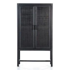 Zwarte Kast Met Rotan Webbing -BEPUREHOME Winkel eleonora vic zwarte kast met rotan webbing 01