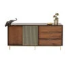 Retro Dressoir Walnoot En Messing -BEPUREHOME Winkel kare design arizona dressoir walnoot en messing 01