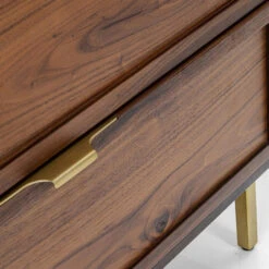 Retro Dressoir Walnoot En Messing -BEPUREHOME Winkel kare design arizona dressoir walnoot en messing 18