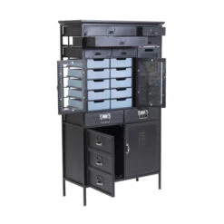 Stalen Ladekast Industrieel -BEPUREHOME Winkel kare design art factory industriele zwarte kast 02