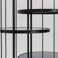 Ronde Stellingkast Zwart 15 Ronde Stellingkast Zwart -BEPUREHOME Winkel kare design bandeja ronde stellingkast zwart 02