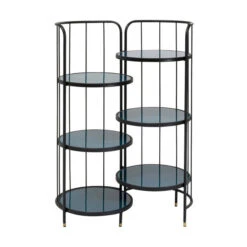 Ronde Stellingkast Zwart 11 Ronde Stellingkast Zwart -BEPUREHOME Winkel kare design bandeja ronde stellingkast zwart 04