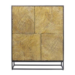 Gouden Wandkast Snijwerk -BEPUREHOME Winkel kare design circulo gouden wandkast snijwerk 83835 001