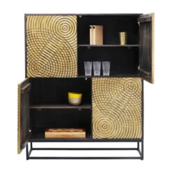 Gouden Wandkast Snijwerk -BEPUREHOME Winkel kare design circulo gouden wandkast snijwerk 83835 006