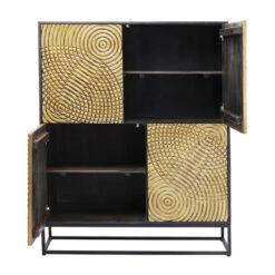 Gouden Wandkast Snijwerk -BEPUREHOME Winkel kare design circulo gouden wandkast snijwerk 83835 007