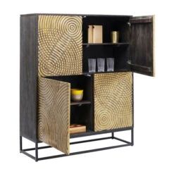 Gouden Wandkast Snijwerk -BEPUREHOME Winkel kare design circulo gouden wandkast snijwerk 83835 008