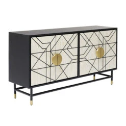 Design Dressoir Zwart-wit Met Goud -BEPUREHOME Winkel kare design credenza design dressoir zwart wit met goud 02
