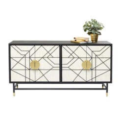 Design Dressoir Zwart-wit Met Goud -BEPUREHOME Winkel kare design credenza design dressoir zwart wit met goud 03