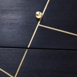 Zwart Ladendressoir -BEPUREHOME Winkel kare design gold vein zwart ladendressoir 03