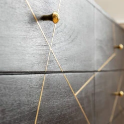 Zwart Ladendressoir -BEPUREHOME Winkel kare design gold vein zwart ladendressoir 10