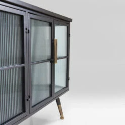 Dressoir Zwart Met Ribbelglas -BEPUREHOME Winkel kare design gomera dressoir zwart met koper 14