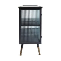 Dressoir Zwart Met Ribbelglas -BEPUREHOME Winkel kare design gomera dressoir zwart met koper 21