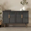 Dressoir Zwart Met Ribbelglas 1 Dressoir Zwart Met Ribbelglas -BEPUREHOME Winkel kare design gomera dressoir zwart met ribbelglas 01