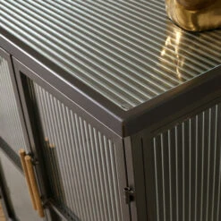 Dressoir Zwart Met Ribbelglas -BEPUREHOME Winkel kare design gomera dressoir zwart met ribbelglas 05