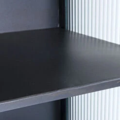 Hoge Wandkast Met Ribbelglas -BEPUREHOME Winkel kare design gomera hoge wandkast zwart 03