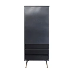 Hoge Wandkast Met Ribbelglas -BEPUREHOME Winkel kare design gomera hoge wandkast zwart 09