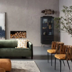 Hoge Wandkast Met Ribbelglas -BEPUREHOME Winkel kare design gomera hoge wandkast zwart 13