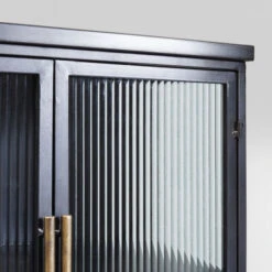 Wandkast Zwart Met Ribbelglas -BEPUREHOME Winkel kare design gomera wandkast zwart met koper 04