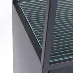 Zwarte Stellingkast Ribbelglas 19 Zwarte Stellingkast Ribbelglas -BEPUREHOME Winkel kare design gomera zwarte stellingkast ribbelglas 12