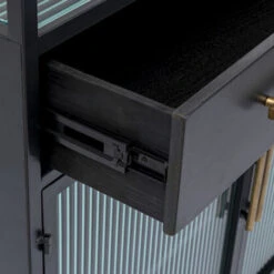 Zwarte Stellingkast Ribbelglas 20 Zwarte Stellingkast Ribbelglas -BEPUREHOME Winkel kare design gomera zwarte stellingkast ribbelglas 13