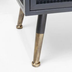 Zwarte Wandkast Met Geribbeld Glas -BEPUREHOME Winkel kare design gomera zwarte wandkast met koper 03